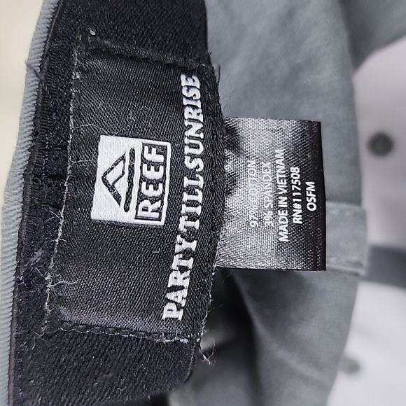 Reef Party Till Sunrise gray baseball hat cap semi-fitted elastic rim - Picture 8 of 8